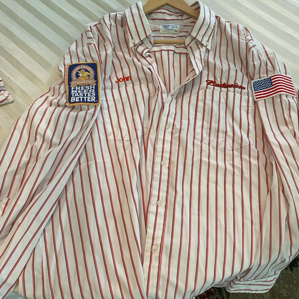 Vintage Budweiser employee button down.